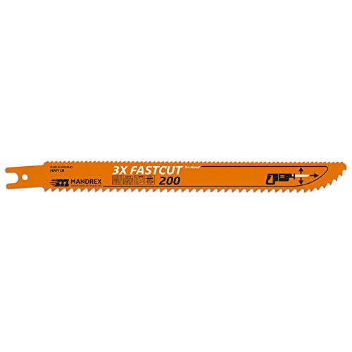 Mandrex | Säbelsägeblatt FASTCUT schneidet 3-fach 4,2mm Tigersägeblatt für Holz & Fiberglas | 200 mm | 2er Set von Mandrex Smart tools for every job
