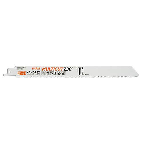 Mandrex | Säbelsägeblatt MULTICUT Vaira MRV12B 1,8-2,5 mm Tigersägeblatt für Bleche, Paletten & Holz mit Nägeln | 230 mm | 2er Set von Mandrex Smart tools for every job