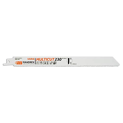 Mandrex | Säbelsägeblatt MULTICUT Vaira MRV12B 1,8-2,5 mm Tigersägeblatt für Bleche, Paletten & Holz mit Nägeln | 230 mm | 2er Set von Mandrex Smart tools for every job
