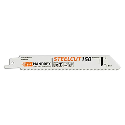 Mandrex | Säbelsägeblatt STELLCUT Bi-Metall MRS11B Tigersägeblatt 1,8 mm für Bleche, Rohre & Profile | 150 mm | 2er Set von Mandrex Smart tools for every job