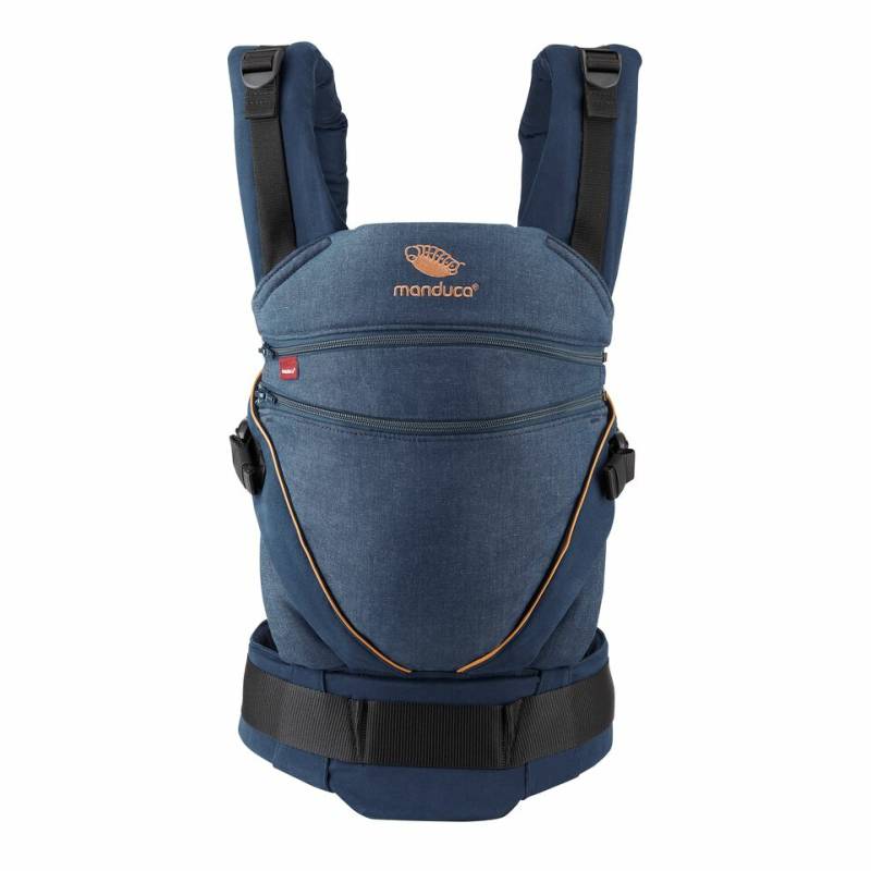 B-Ware Manduca Xt Cotton Denimblue Toffee Babytrage Rückentrage von Manduca