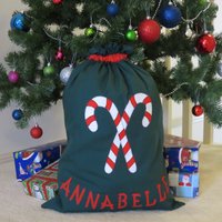 Personalisierter Weihnachts-/Weihnachtsmannsack Für Kinder - Candy Canes Design von MandyJDesignsShop