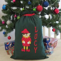 Personalisierter Weihnachts-/Weihnachtsmannsack Für Kinder - Elfen-Design von MandyJDesignsShop