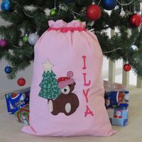 Personalisierter Weihnachts-/Weihnachtsmannsack Für Kinder - Teddy-Design von MandyJDesignsShop