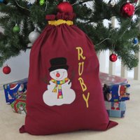 Personalisierter Weihnachtssack Für Kinder - Schneemann-Design von MandyJDesignsShop