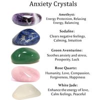 Kristalle Für Angst, Angst Und Stress Set, 5 Zur Linderung Von Amethyst, Sodalith, Grüner Aventurin, Rosenquarz, Jade Kristalle Für Angst, Angst Und Stress Set, 5 Zur Linderung Von Amethyst, Sodalith, Grüner Aventurin, Rosenquarz, Jade von ManeloJewelry