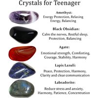 Kristalle Für Teenager, Teenager-Kristallset, Der Pubertät, Hormone Amethyst, Schwarzer Obsidian, Achat, Lapis Lazuli, Labradorit Kristalle Für Teenager, Teenager-Kristallset, Der Pubertät, Hormone Amethyst, Schwarzer Obsidian, Achat, Lapis Lazuli, Labradorit von ManeloJewelry