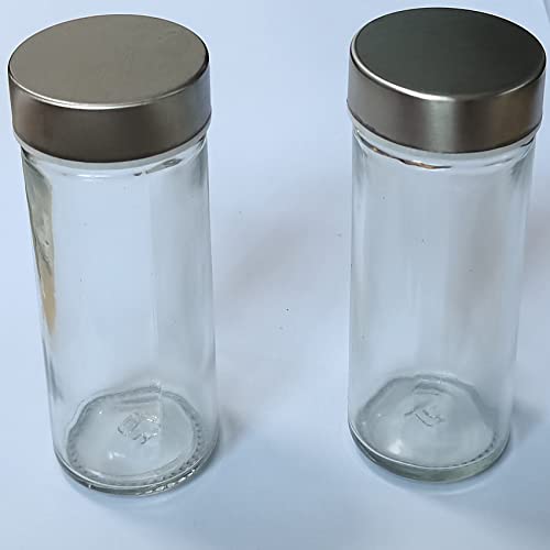 Manfâ 2Hochtransparente Gewürzgläsern(D4.5*H9.5cm),Silber von Manfâ
