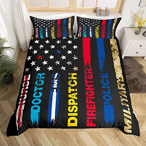 Amerikanische Flagge Kinder Bettbezug Set S Größe,Aquarell Streifen Retro Bettwäsche,Mädchen Erwachsene,Verschiedene Beschäftigung Thema Tröster Abdeckung,Moderne Mode Quilt Cover,1 Kissenbezug von Manfei