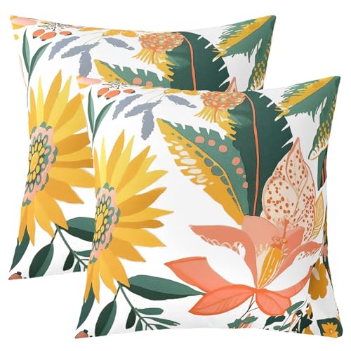 Manfei Aquarell Blumen Kinder werfen Kissen Abdeckung, Palmblätter Pflanze Botanische Doppelseiten Kissenhülle, Sonnenblumen Boho rustikale Heimdekor,2 Packung 22 "x22 Manfei Aquarell Blumen Kinder werfen Kissen Abdeckung, Palmblätter Pflanze Botanische Doppelseiten Kissenhülle, Sonnenblumen Boho rustikale Heimdekor,2 Packung 22 "x22 von Manfei