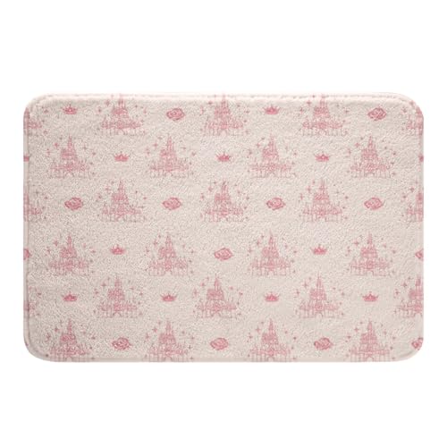 Manfei Dreamy Castle Badematten, rosa Blumenkronen-Druck, Badezimmermatten, Teppiche, niedliche magische Prinzessinnen-Badteppiche, Kinderzimmerdekoration, rutschfest, saugfähig, Plüsch-Bodenmatten Manfei Dreamy Castle Badematten, rosa Blumenkronen-Druck, Badezimmermatten, Teppiche, niedliche magische Prinzessinnen-Badteppiche, Kinderzimmerdekoration, rutschfest, saugfähig, Plüsch-Bodenmatten von Manfei
