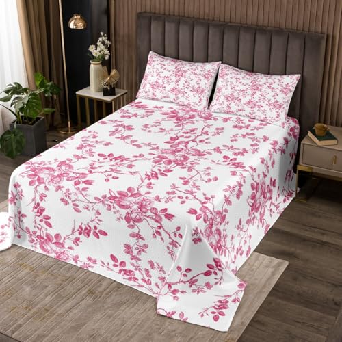 Manfei Natürliche Blätter Kinder Bettdecke S Größe, Blumenblatt botanische Pflanze Coverlet Set,Zimmer Dekor, Boho rustikales Bauernhaus Quilted Coverlet, Rose Pink Bettwäsche Quilt, 1 Kissenbezug Manfei Natürliche Blätter Kinder Bettdecke S Größe, Blumenblatt botanische Pflanze Coverlet Set,Zimmer Dekor, Boho rustikales Bauernhaus Quilted Coverlet, Rose Pink Bettwäsche Quilt, 1 Kissenbezug von Manfei