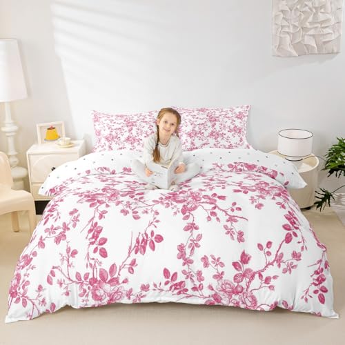 Manfei Natürliche Blätter Kinder Bettdecke Set L Größe, Blumenblatt botanische Pflanze Bettwäsche Set, Boho rustikale Bauernhaus Zimmer Dekor, Rose Pink Quilt Abdeckung, 2 Kissenbezüge (Keine Decke) Manfei Natürliche Blätter Kinder Bettdecke Set L Größe, Blumenblatt botanische Pflanze Bettwäsche Set, Boho rustikale Bauernhaus Zimmer Dekor, Rose Pink Quilt Abdeckung, 2 Kissenbezüge (Keine Decke) von Manfei