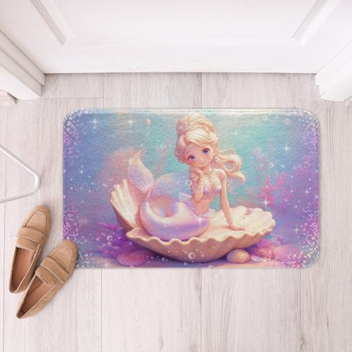 Niedliche Meerjungfrau-Prinzessinnen-Badematten für Kinder, glitzernde Muschelschalen-Matten, Teppiche, Mädchen/Frauen, Raumdekoration, Meereswelt, Meereswelt, Meereswelt, Badteppich, saugfähige Niedliche Meerjungfrau-Prinzessinnen-Badematten für Kinder, glitzernde Muschelschalen-Matten, Teppiche, Mädchen/Frauen, Raumdekoration, Meereswelt, Meereswelt, Meereswelt, Badteppich, saugfähige von Manfei