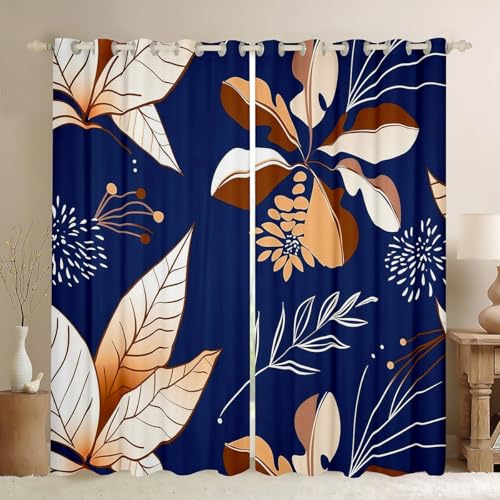Palmblatt Boho Kinder Fenstervorhänge,Blätter Blumen Botanische Pflanze Fenstervorhänge,Rustikale Natur Bauernhaus Jungen Mädchen Zimmer Dekor,Dunkelblau Weiß 2 Panels,M Größe Palmblatt Boho Kinder Fenstervorhänge,Blätter Blumen Botanische Pflanze Fenstervorhänge,Rustikale Natur Bauernhaus Jungen Mädchen Zimmer Dekor,Dunkelblau Weiß 2 Panels,M Größe von Manfei