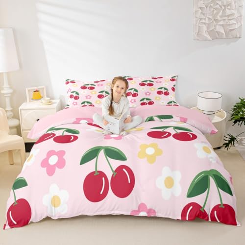 Red Cherry Bettdecke Abdeckung M Größe,Cartoon Blumen Bettwäsche Sets Kinder Mädchen Jungen Erwachsene Zimmer Dekor,Süße Früchte Decken Abdeckung Mädchen Pink Quilt Abdeckung,1 Kissenbezug Red Cherry Bettdecke Abdeckung M Größe,Cartoon Blumen Bettwäsche Sets Kinder Mädchen Jungen Erwachsene Zimmer Dekor,Süße Früchte Decken Abdeckung Mädchen Pink Quilt Abdeckung,1 Kissenbezug von Manfei