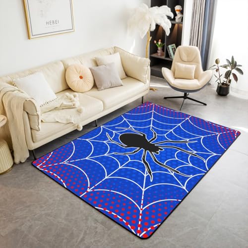 Spinnennetz-Teppich für Kinder, schwarze Spinne, Arachnid, Insekten, Tiere, Innenbereich, Bodenmatte, Eingangsteppich für Jungen, Männer, Mädchen, Frauen, Happy Halloween, rutschfester Teppich Spinnennetz-Teppich für Kinder, schwarze Spinne, Arachnid, Insekten, Tiere, Innenbereich, Bodenmatte, Eingangsteppich für Jungen, Männer, Mädchen, Frauen, Happy Halloween, rutschfester Teppich von Manfei