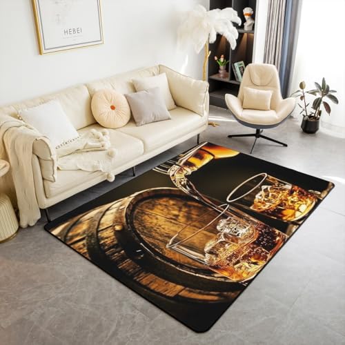 Teppich für Whisky-Getränke, für Kinder, Whiskey, Malz, Likör, Trinken, moderne Bodenmatte, Eingangsteppich für Mädchen, Jungen, Bar, Bierglas, rutschfester Teppich, westliche Mode, Couch, Wohnzimmer von Manfei