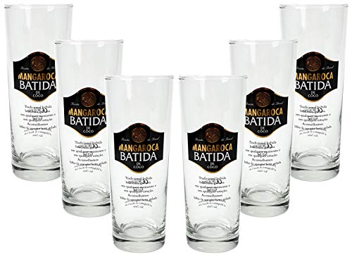 Mangaroca Batida Gläser - Kokoslikör Longdrink Gläser/Glas / 6er Set Cocktailgläser/Longdrinkgläser mit 5 cl Eichung/Eichstrich von Mangaroca-Mangaroca