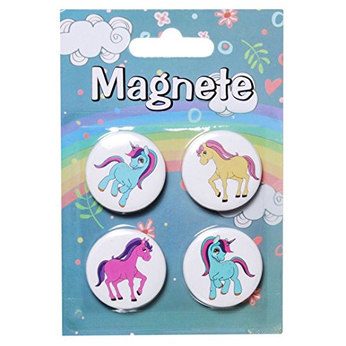 4er Set Magnete Einhorn 4-TLG. Metall, 3 cm Deko Party von Mangnete