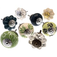 8Er Set Türknäufe in Erdtönen Keramik Schrank Schrankknöpfe Herbstliches Mix & Match von MangoTreeKnobsShop
