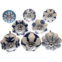8Er Set Keramik Möbelknöpfe Hellblau Türkis Möbelknäufe von MangoTreeKnobsShop
