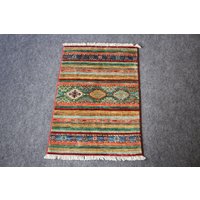 Wandbehang Teppich, Handgemachter Wollteppich, Indoor Eingangsteppich, 2X3 Akzent Naturfarben Größe 60 cm X 89 T 2.9 F von MangolArts