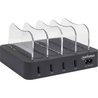Manhattan 102261 USB-Ladestation 34W Steckdose Ausgangsstrom (max.) 2.4A Anzahl Ausgänge: 4 x USB 3 von Manhattan