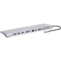 Manhattan USB-C® Dockingstation 130578 inkl. Ladefunktion, integrierter Kartenleser, USB-C® Power von Manhattan