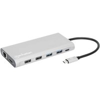 Manhattan Notebook Dockingstation USB-C PD 12-in-1-Dockingstation integrierter Kartenleser, USB-C® von Manhattan