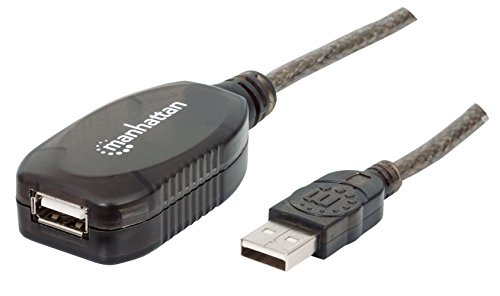 Manhattan 150248 Hi-Speed USB 2.0 Repeater Kabel ( in Reihe schaltbar A-Stecker / A-Buchse ) 10 m schwarz Erweiterungskabel USB Verlängerung von Manhattan