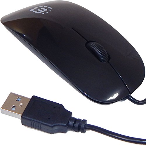 Manhattan 177658 Optische Slim Maus (USB - drei Tasten plus Mausrad - 1000 dpi) schwarz von Manhattan