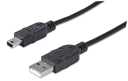 Manhattan 333375 Hi-Speed USB 2.0 Anschlusskabel (A-Stecker auf Mini-B-Stecker) 1,8 m schwarz von Manhattan