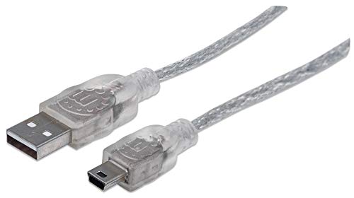 Manhattan 333412 Hi-Speed USB 2.0 Anschlusskabel (A-Stecker auf Mini-B-Stecker) 1,8 m silber von Manhattan