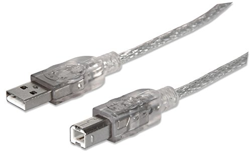 Manhattan 345408 Hi-Speed USB 2.0 Anschlusskabel (Typ A Stecker auf Typ B Stecker 5 m klar/silber Manhattan 345408 Hi-Speed USB 2.0 Anschlusskabel (Typ A Stecker auf Typ B Stecker 5 m klar/silber von Manhattan