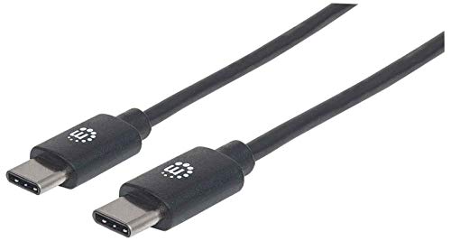 Manhattan 354868 USB 2.0 Typ C-Kabel Typ C-Stecker auf Typ C-Stecker 480 Mbit/s, 0,5m schwarz von Manhattan