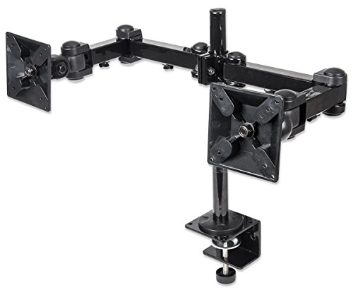 Manhattan 420808 Dual LCD TFT Monitor Tischhalterung mit 2 Armen für 2 Displays schwarz von Manhattan