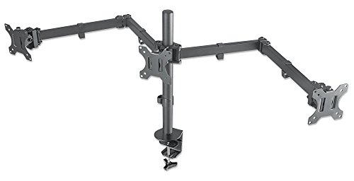 Manhattan 461658 Tischhalterung mit Monitorarm für Drei Displays Geeignet für Drei Displays bis zu 27 Zoll - Einer zentral montiert Zwei auf Den Monitorarmen - zweifach schwenkbar Manhattan 461658 Tischhalterung mit Monitorarm für Drei Displays Geeignet für Drei Displays bis zu 27 Zoll - Einer zentral montiert Zwei auf Den Monitorarmen - zweifach schwenkbar von Manhattan