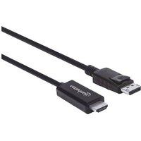 Manhattan DisplayPort / HDMI Adapterkabel DisplayPort Stecker, HDMI-A Stecker 3.00m Schwarz 153218 D von Manhattan