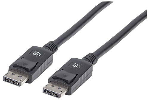 Manhattan DisplayPort Kabel (DisplayPort Stecker auf DisplayPort Stecker, Geschirmt) 1 m schwarz von Manhattan