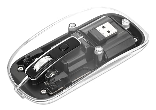 Manhattan Funkmaus USB-A 4Tasten RGB LED schwarz transparent von Manhattan