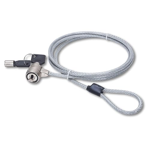 Manhattan Notebook Sicherheitsschloss (1,4m) Stahlkabel mit Schlüssel 440271 von Manhattan