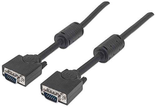 Manhattan SVGA Monitorkabel mit Ferritkernen (HD15 Stecker auf HD15 Stecker) 1,8 m schwarz 317757 von Manhattan