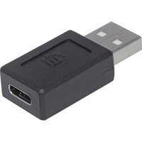 Manhattan USB 2.0 Adapter [1x USB 2.0 Stecker A - 1x USB-C® Buchse] beidseitig verwendbarer Stecke von Manhattan