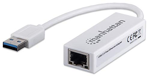 Manhattan USB 2.0 auf Fast Ethernet Adapter 10/100 Mbit/s Fast Ethernet Hi-Speed USB 2.0 weiß 506731 von Manhattan