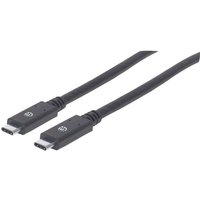 Manhattan USB-Kabel USB 3.2 Gen1 (USB 3.0 / USB 3.1 Gen1) USB-C® Stecker 2.00m Schwarz 354905 von Manhattan