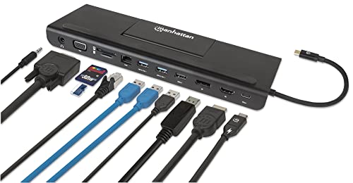 Manhattan USB-C 11-in-1-Dockingstation MST für DREI Monitore, schwarz, 153478 Manhattan USB-C 11-in-1-Dockingstation MST für DREI Monitore, schwarz, 153478 von Manhattan