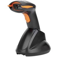 Manhattan Wireless 2D 2D Wireless Barcode-Scanner Funk 1D, 2D CCD Schwarz, Orange Hand-Scanner inkl. von Manhattan