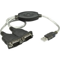 Seriell, usb 1.1 Anschlusskabel [2x D-SUB-Stecker 9pol. - 1x usb 2.0 Stecker a] 0.45 m Sch - Manhattan von Manhattan