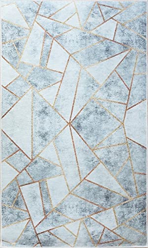 Mani Textile – Teppich Grafic, Grau/Gold, Maße: 50 x 80 cm von MANI TEXTILE